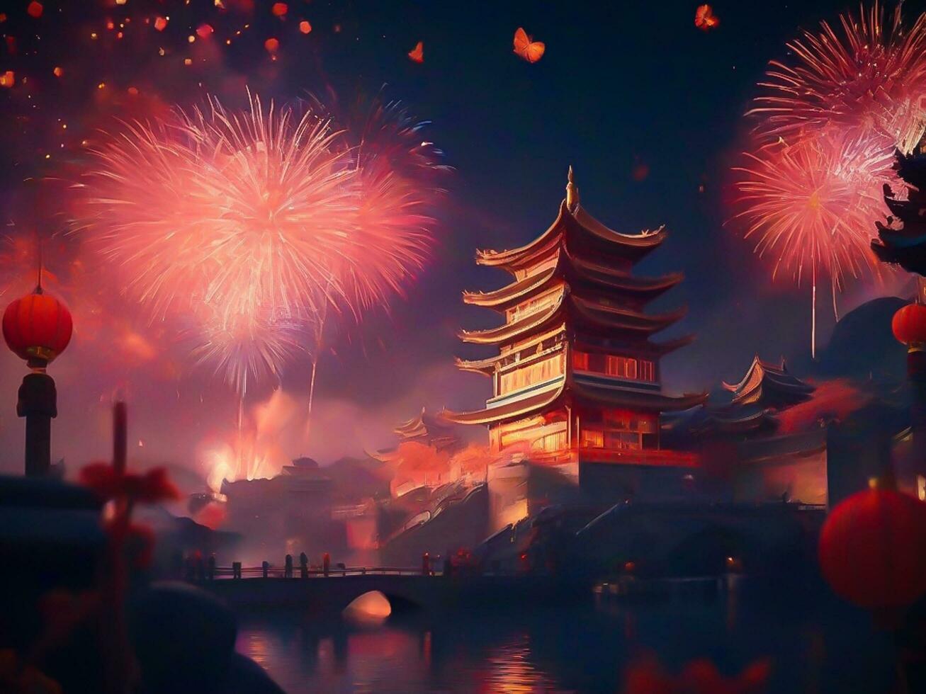 AI generated Illustration Chinese royal feel photo