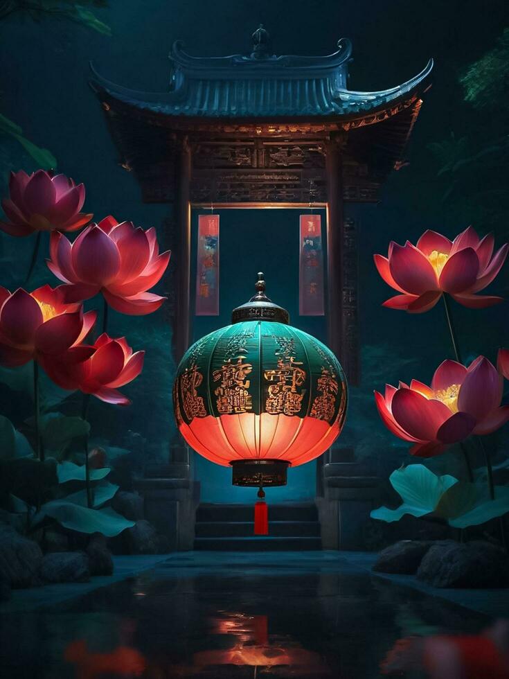 AI generated Illustration Chinese royal feel photo