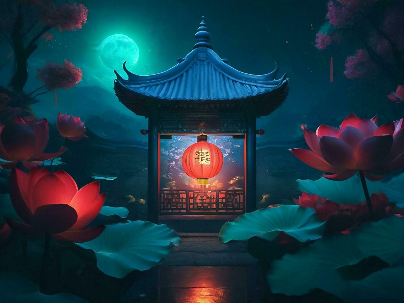 AI generated Illustration Chinese royal feel photo