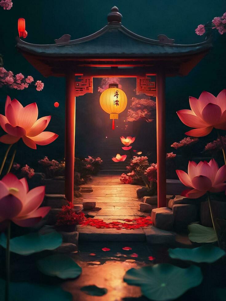 AI generated Illustration Chinese royal feel photo