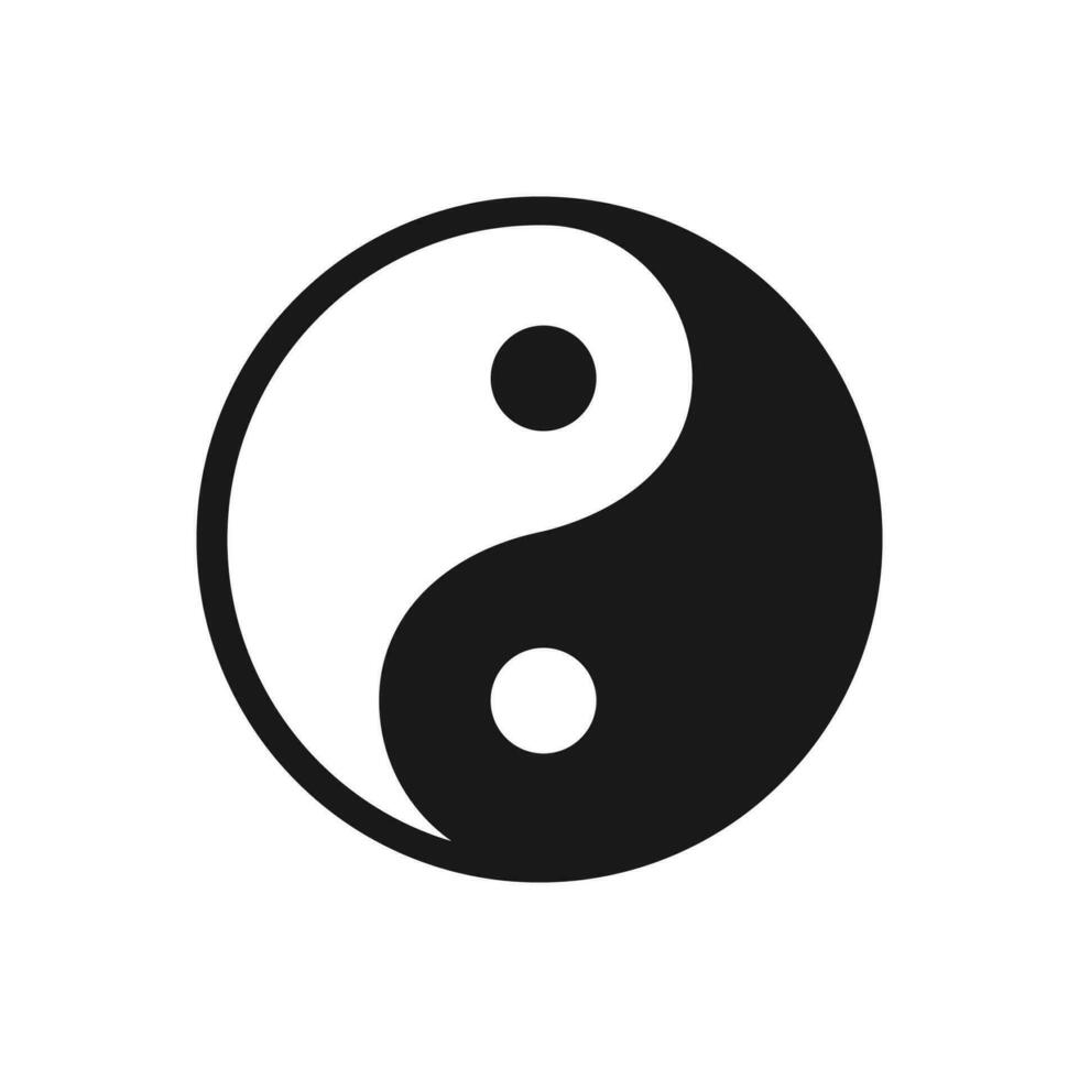 yin yang símbolo icono aislado vector ilustración.