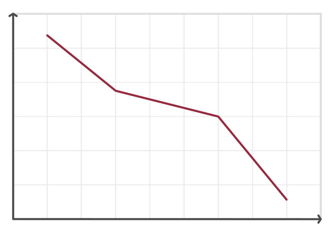 Business growth line chart with fill and grid background for presentation vector