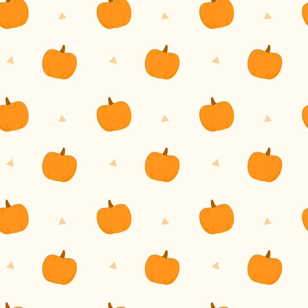 Seamless pattern with pumpkin in flat style design for printing paper, textile, wrapping paper or gift paper. vector