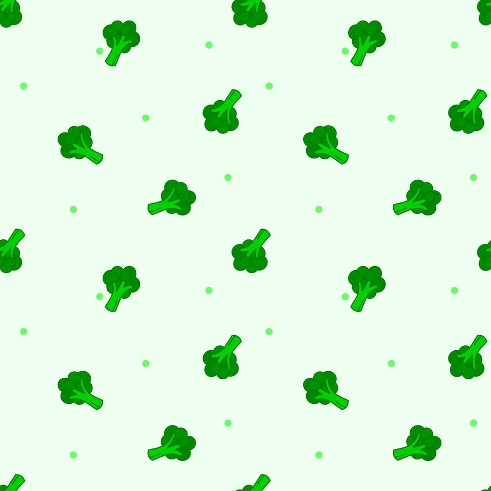 Seamless pattern with children doodle style broccoli for paper printing, wrapping gift paper, textile or background. vector