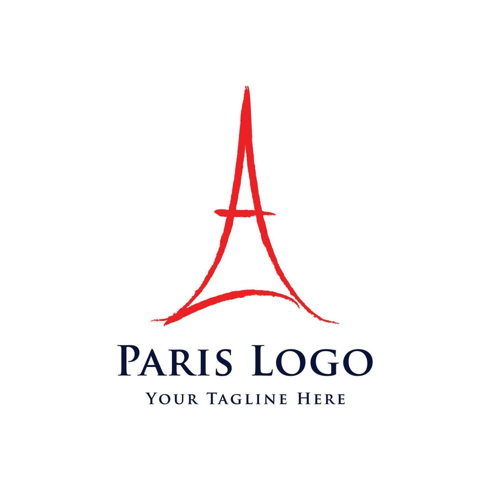 French eiffel tower building and high tower Logo template design.With editable vector illustration.