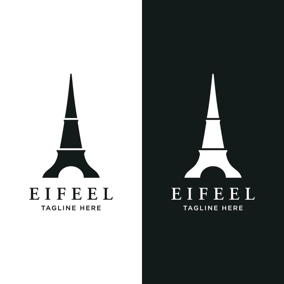 francés eiffel torre edificio y alto torre logo modelo diseño.con editable vector ilustración.