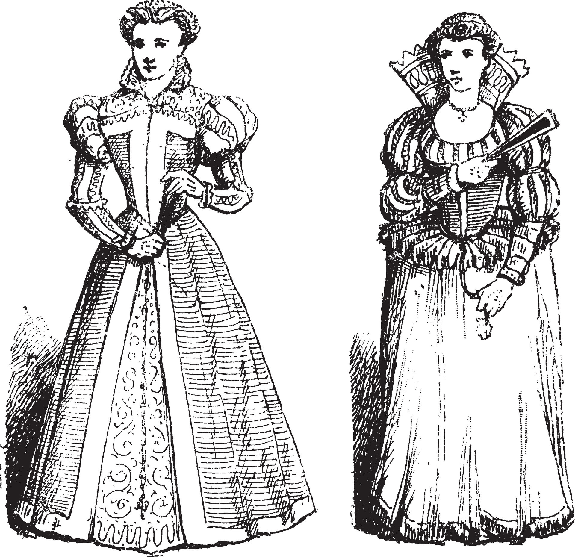 Farthingale, vintage engraving 35376965 Vector Art at Vecteezy