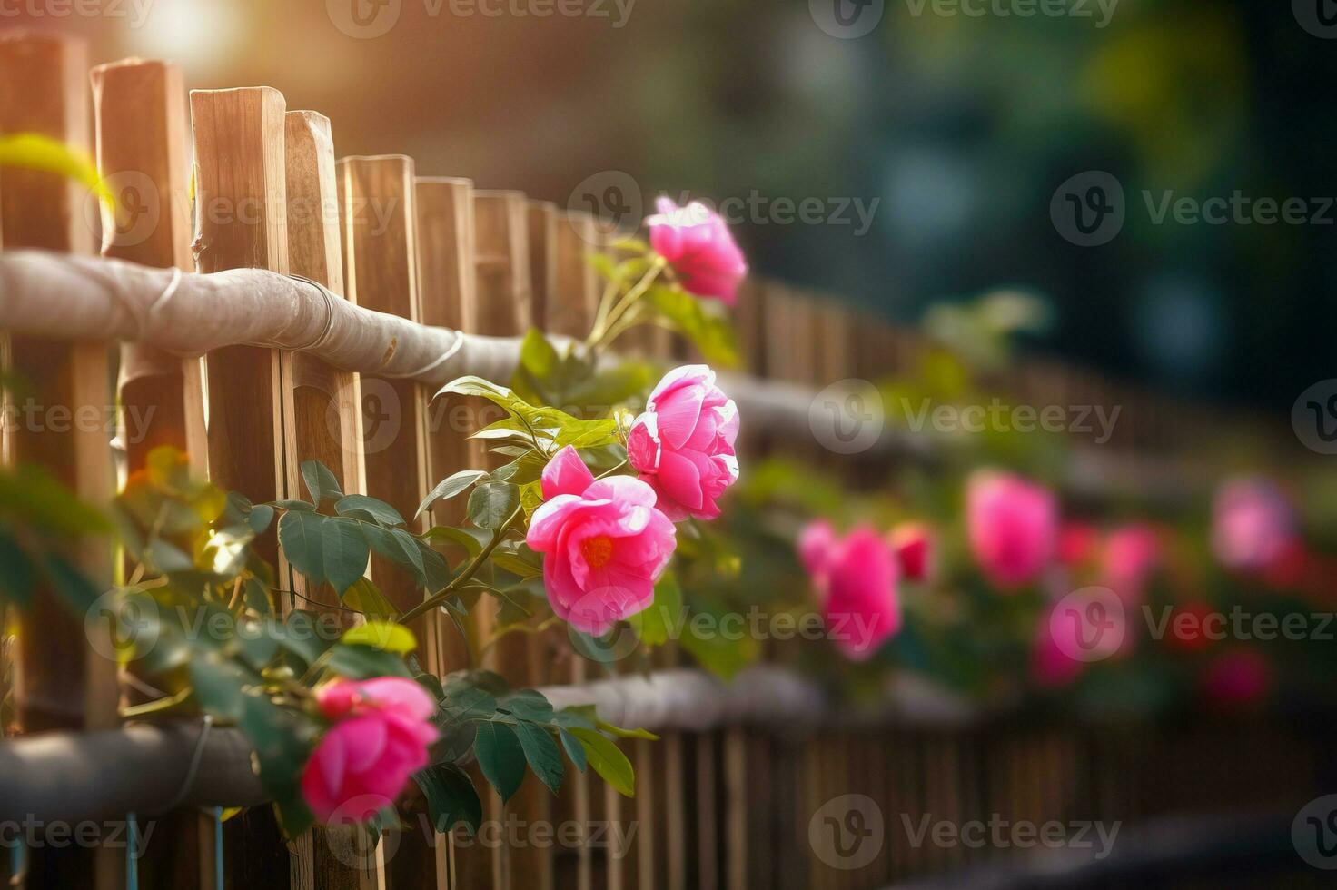 AI generated Blooming chinese rose flower. Generate AI photo