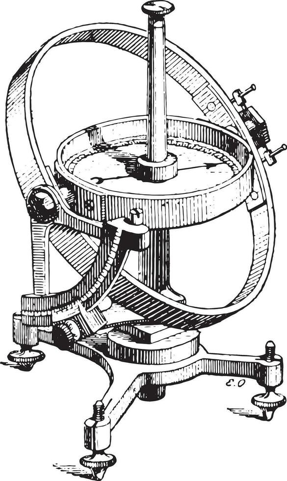 Voltmeter, vintage engraving. vector