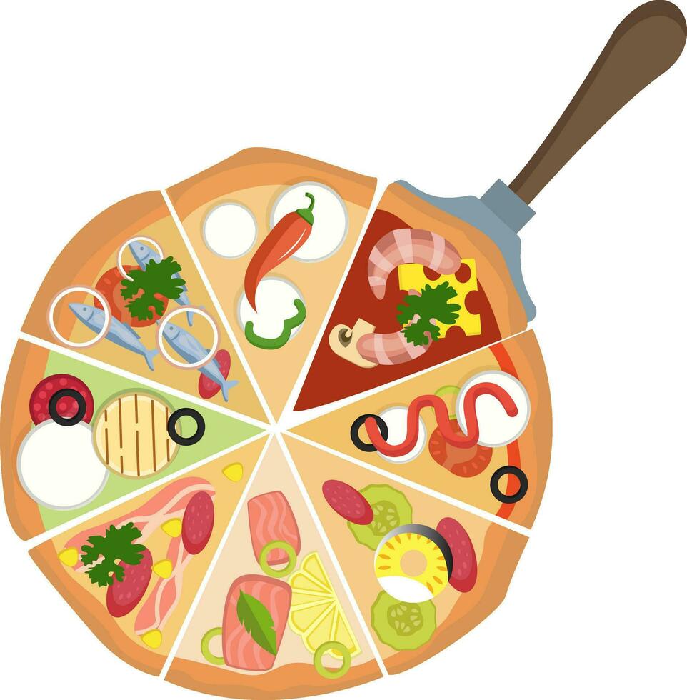 Different kinds of pizzaPrint vector