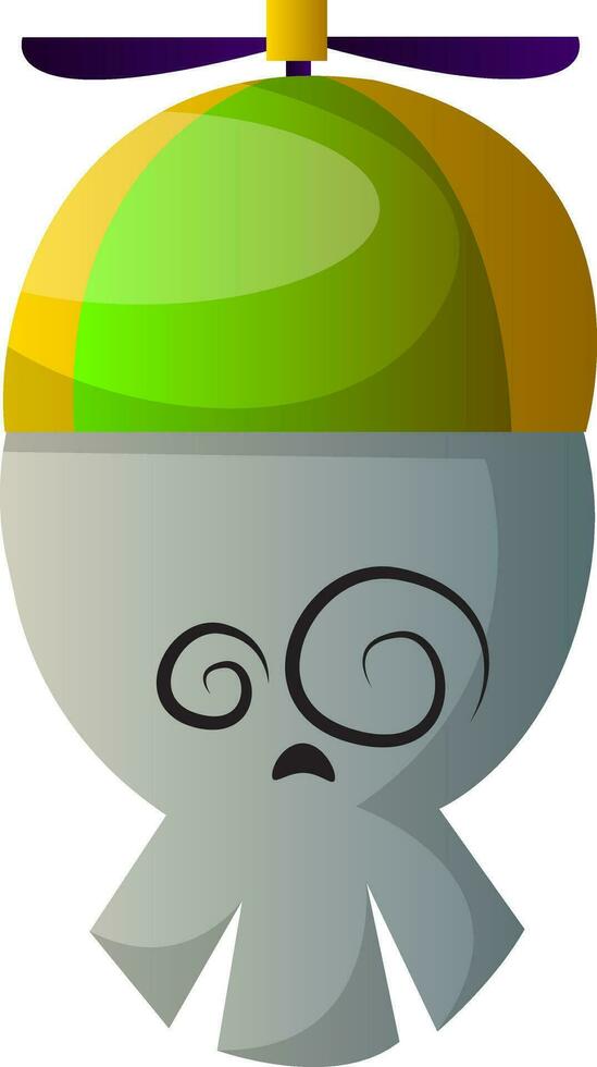 Cartoon skull with green hat vector illustartion on white background