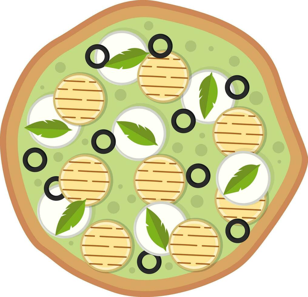 Vegetarian pizza Print vector