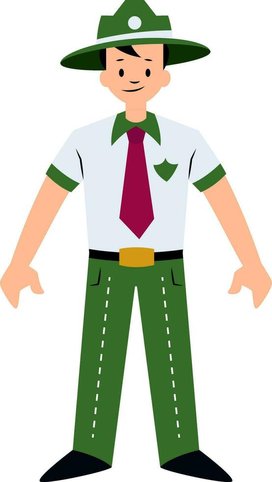 bosque Guardia personaje vector ilustración en un blanco antecedentes