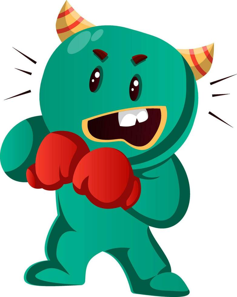 Green monster ready to box vector illustration