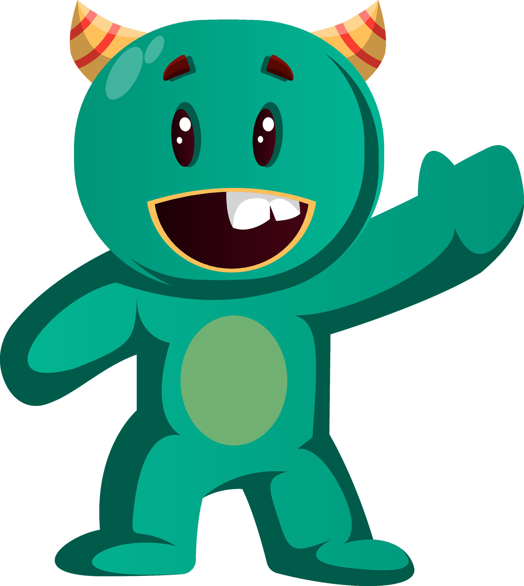 Green monster wavingvector illustration 35377420 Vector Art at Vecteezy