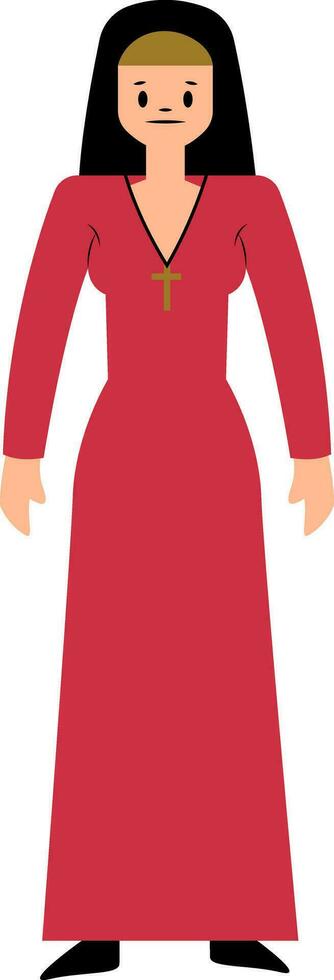 monja en rojo vestir personaje vector ilustración en un blanco antecedentes