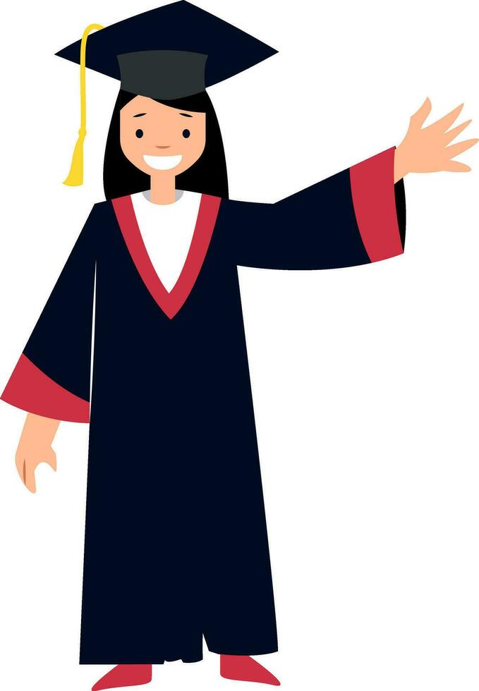 Female student character vector illustration on a white background