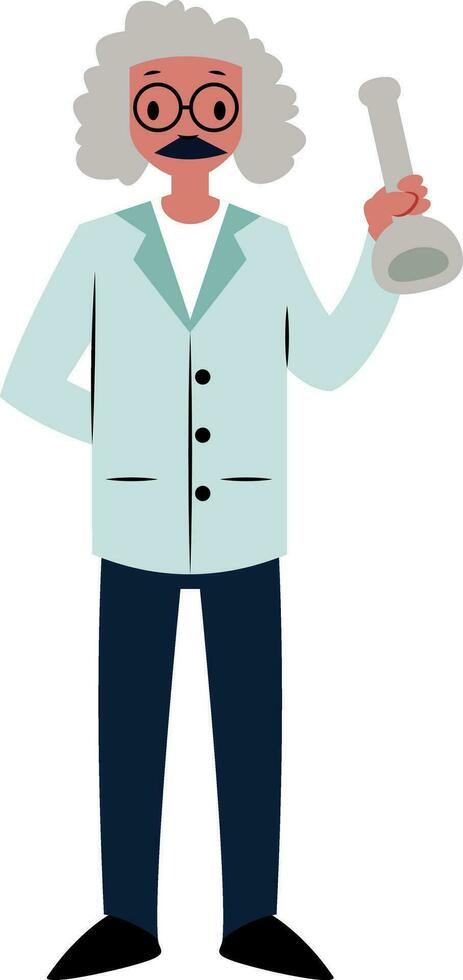 Old scientist character vector illustration on a white background