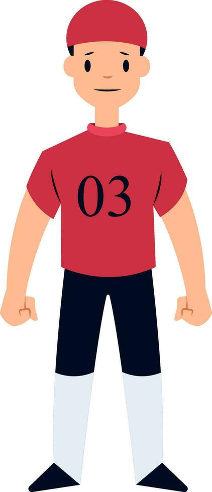 Football player in red and black vector illustration on a white background