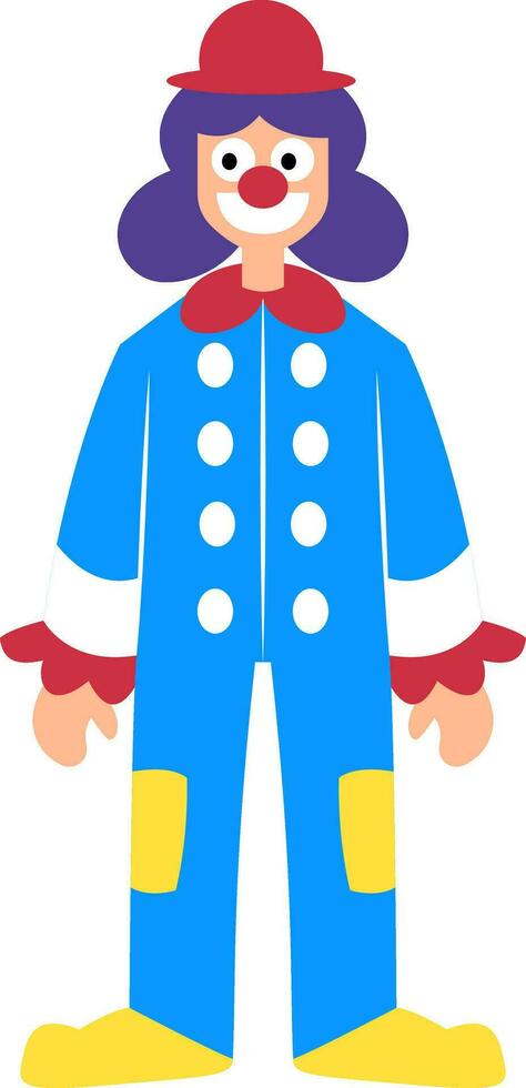 Clown character in colorful suit vector illustration on a white background