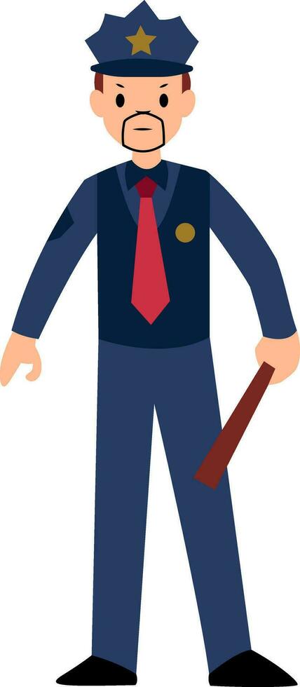 Police officer character vector illustration on a white background