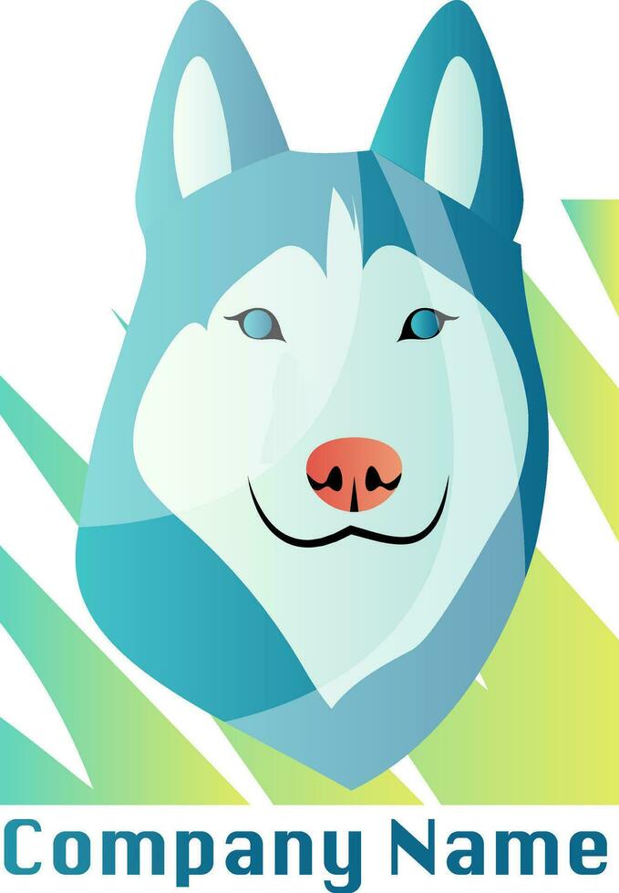 Husky dog vector logo design on a white background