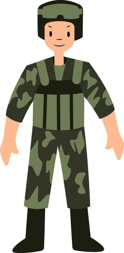 Soldier character vector illustration on a white background