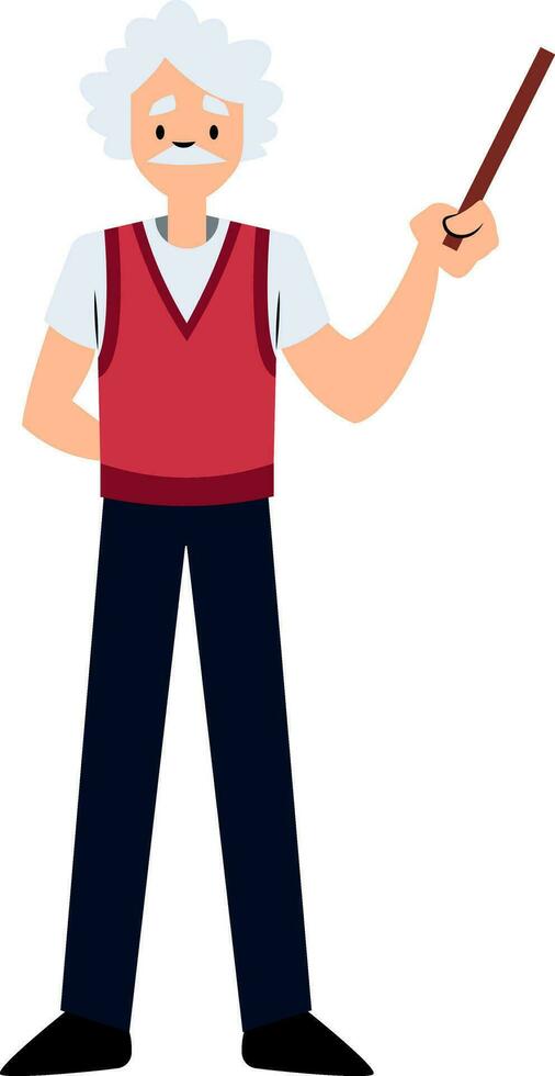 Old professor character vector illustration on a white background