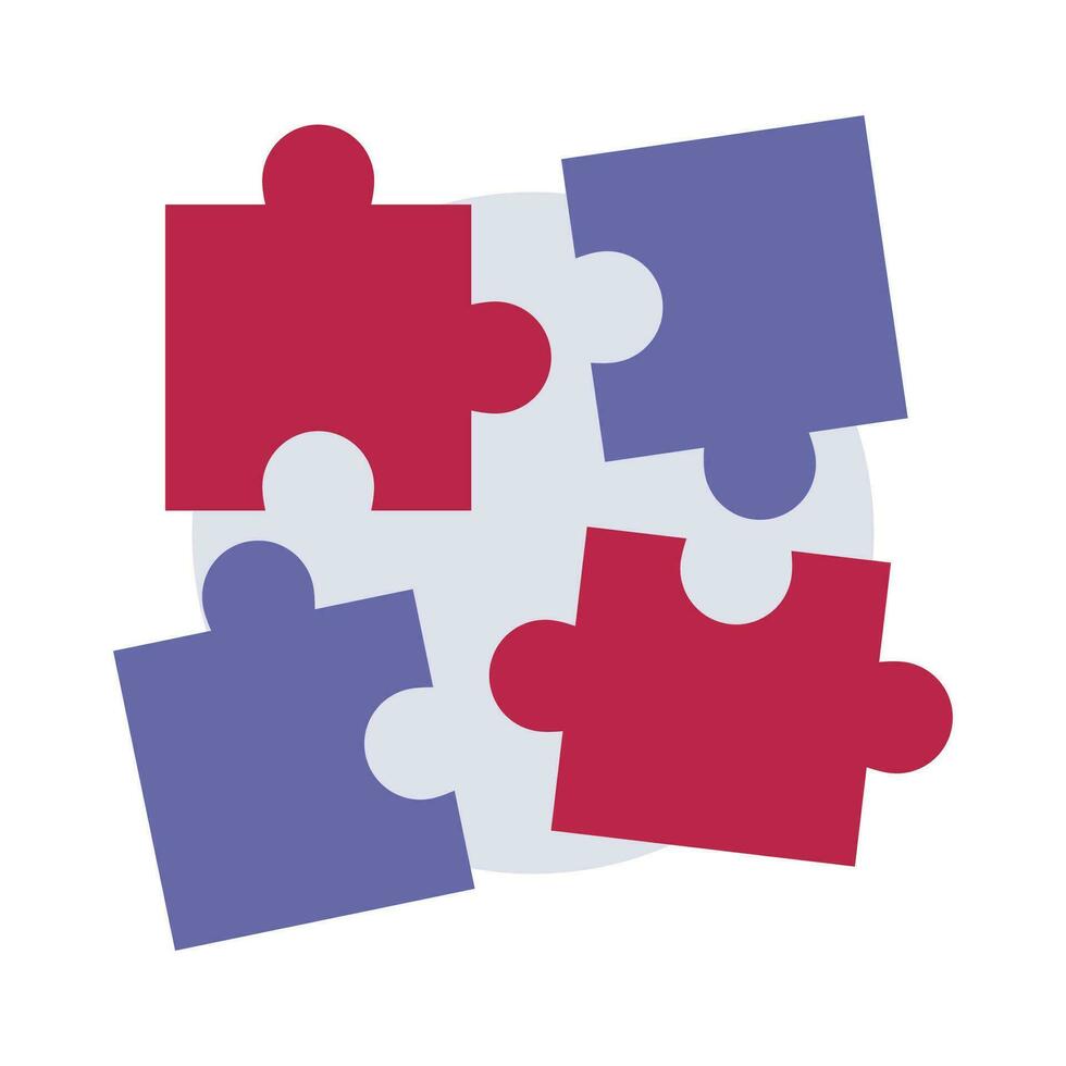 Four puzzle pieces on a white background. vector