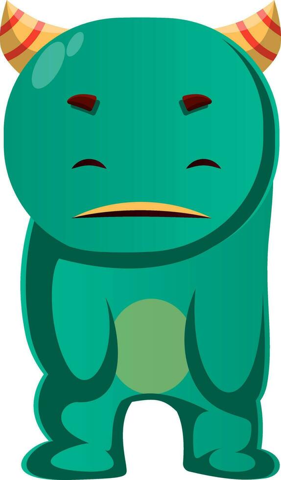 Green monster didn't get what he wanted vector illustration