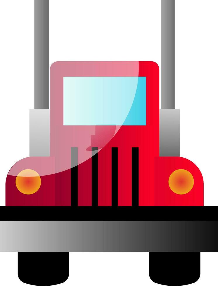 Vector illustration of a front view of a big red truck on white