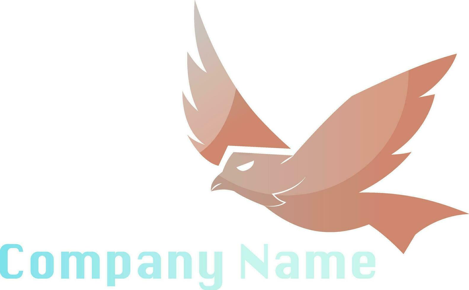 Simple vector logo design of a eagle flying on white background