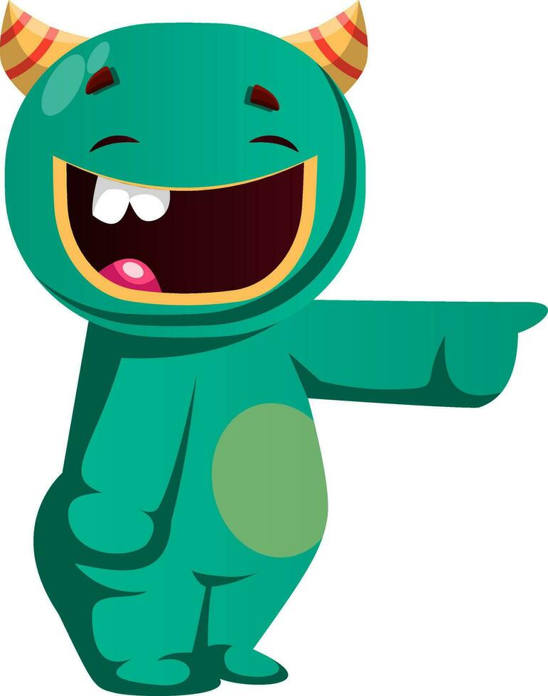 verde monstruo riendo a alguien vector ilustración