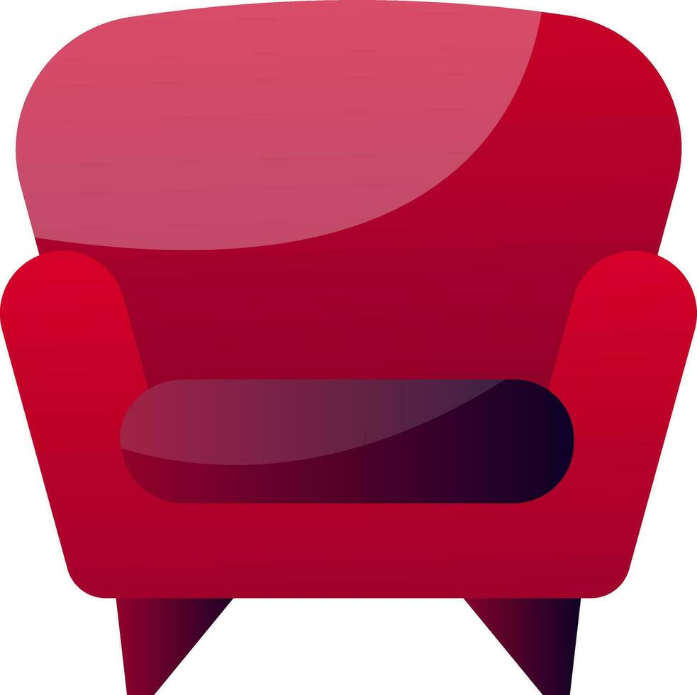 Red sofa simple vector illustration on a white background