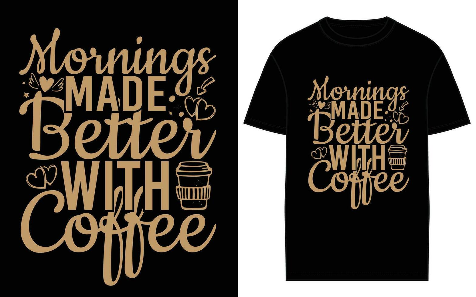 coffee typography and lettering t-shirt design vector