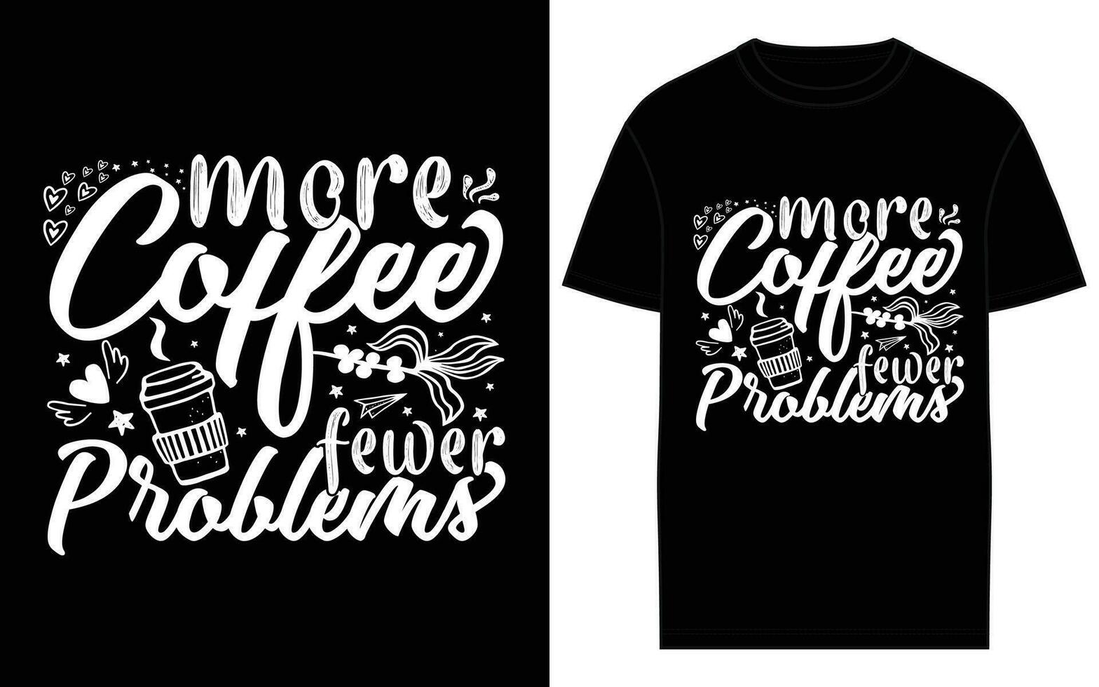 coffee typography and lettering t-shirt design vector