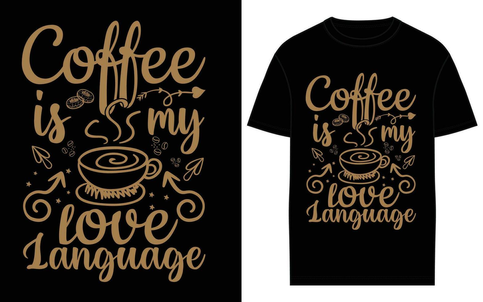 coffee typography and lettering t-shirt design vector