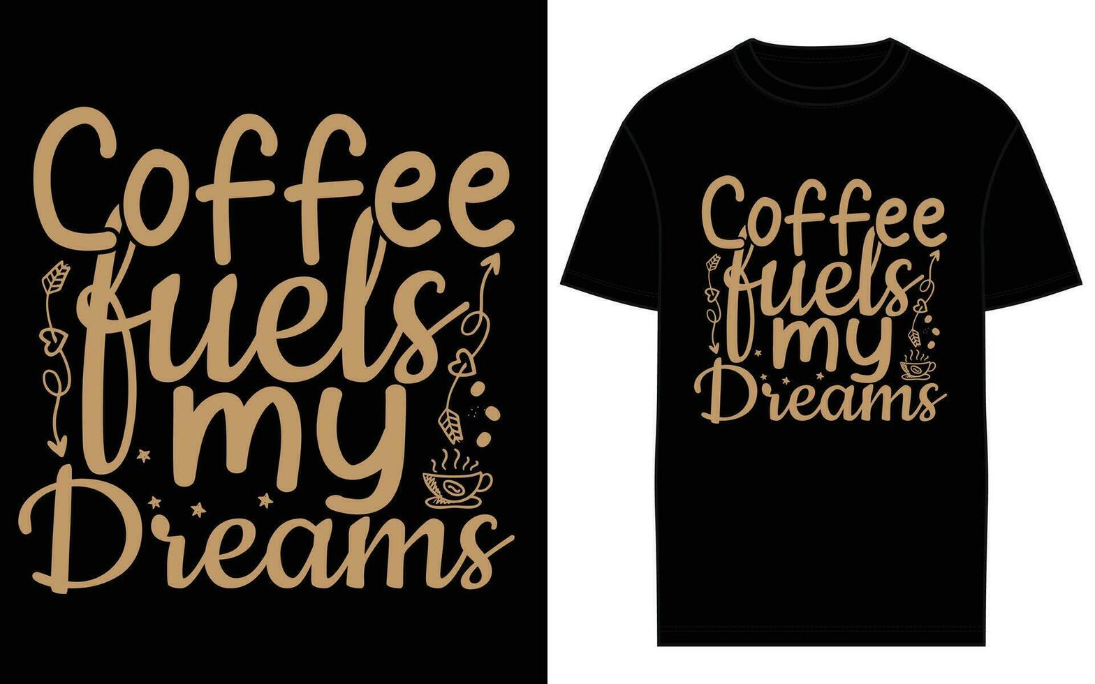 coffee typography and lettering t-shirt design vector