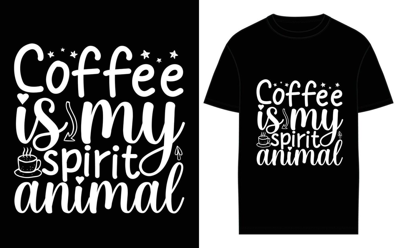 coffee typography and lettering t-shirt design vector