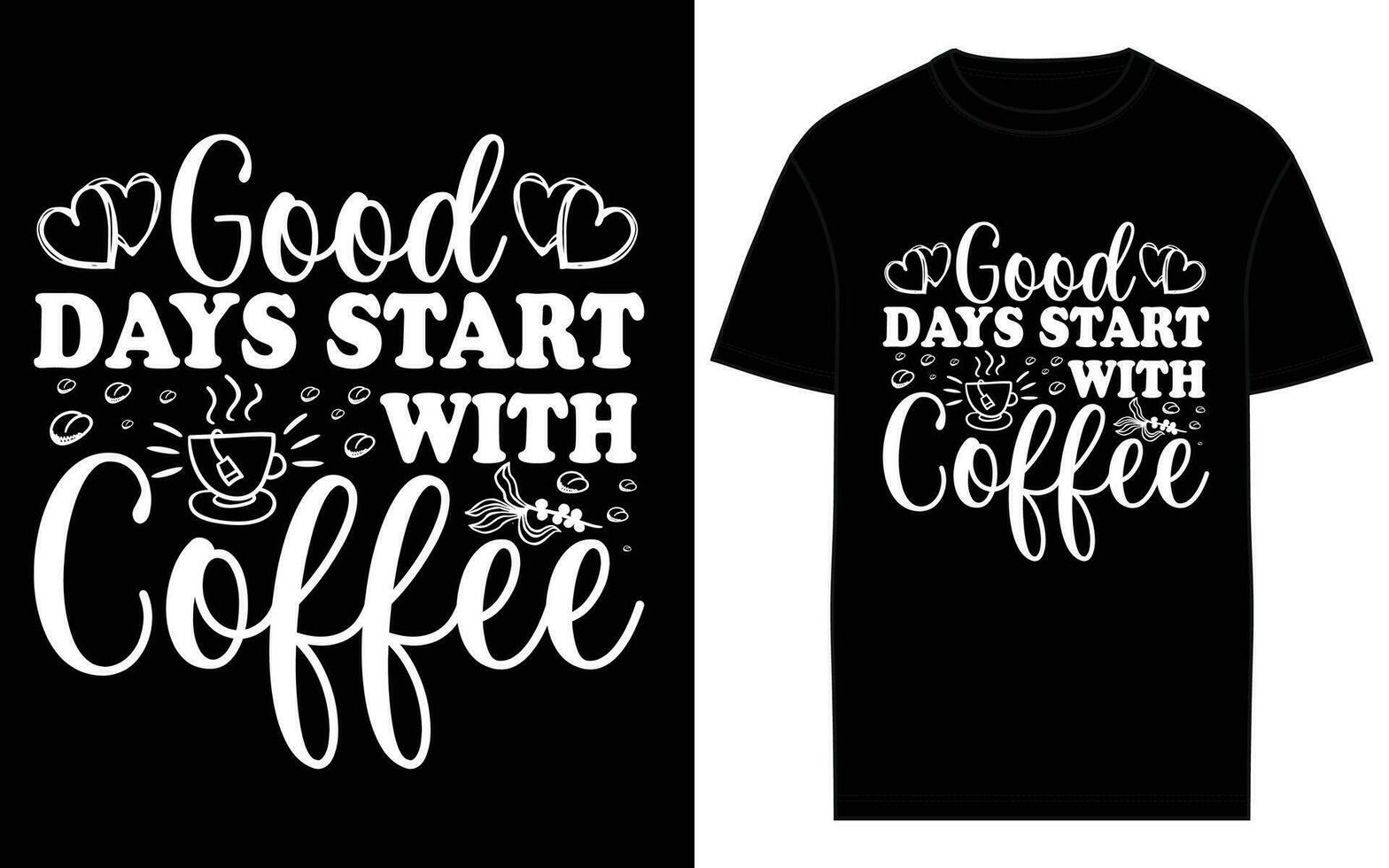 coffee typography and lettering t-shirt design vector