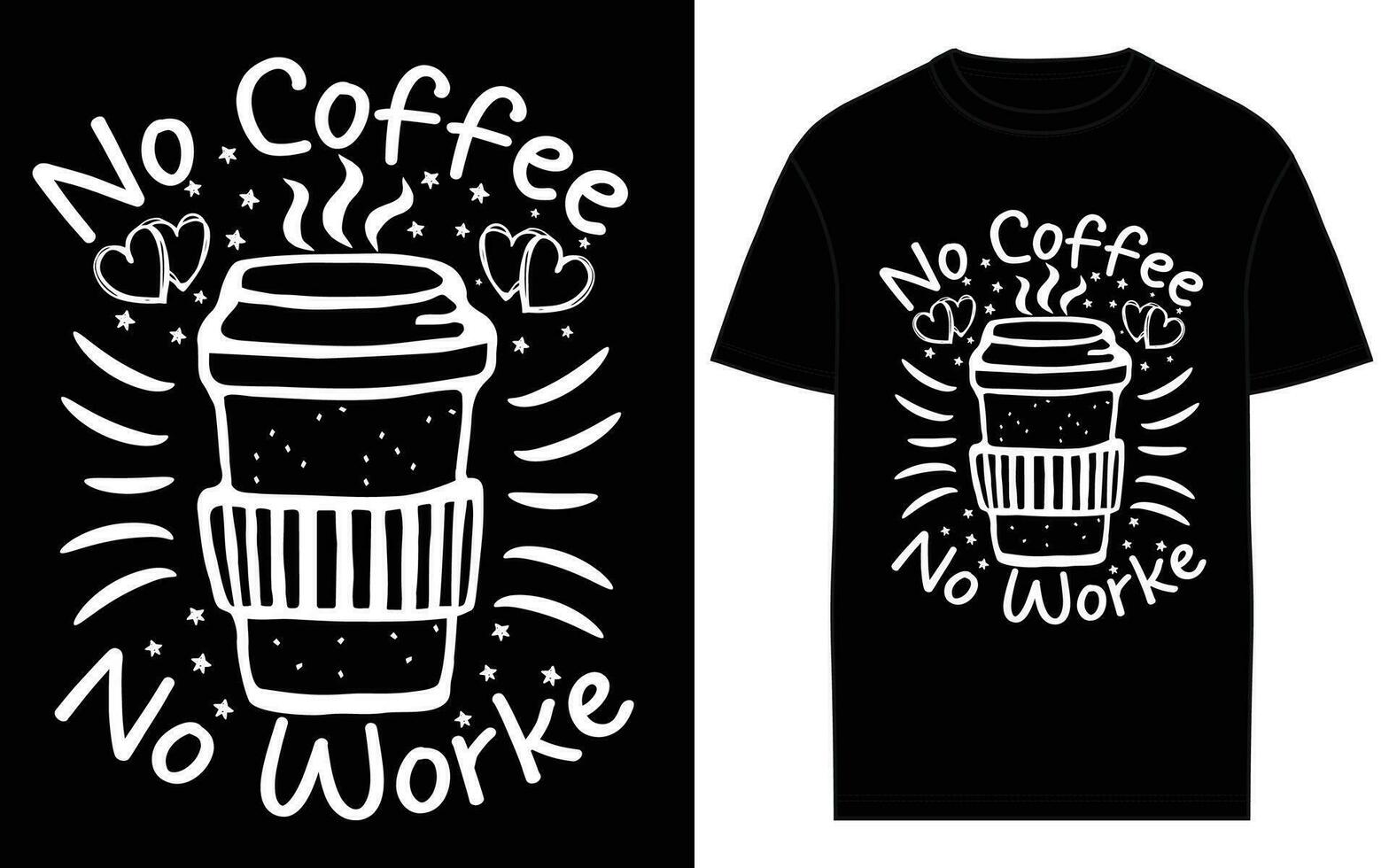 coffee typography and lettering t-shirt design vector