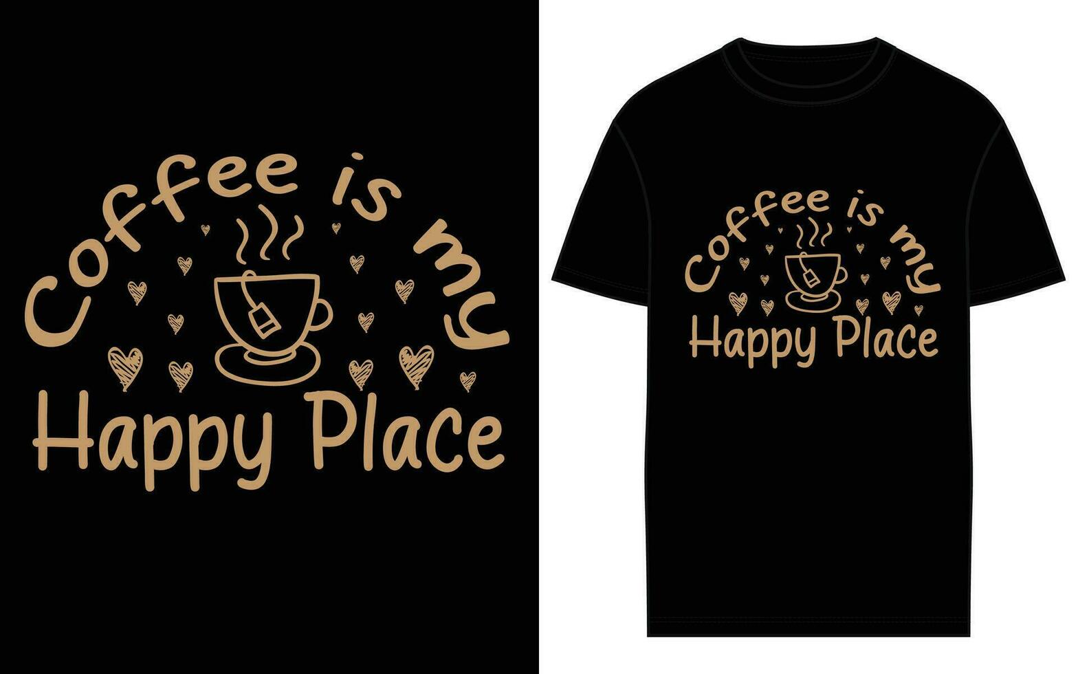 coffee typography and lettering t-shirt design vector