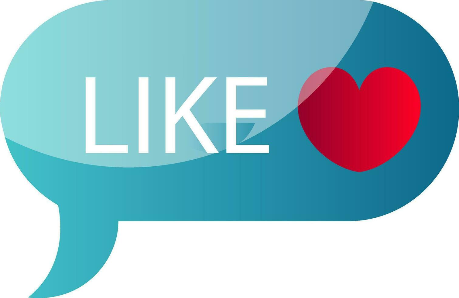 Blue Like message bubble vector icon illustration on a white background