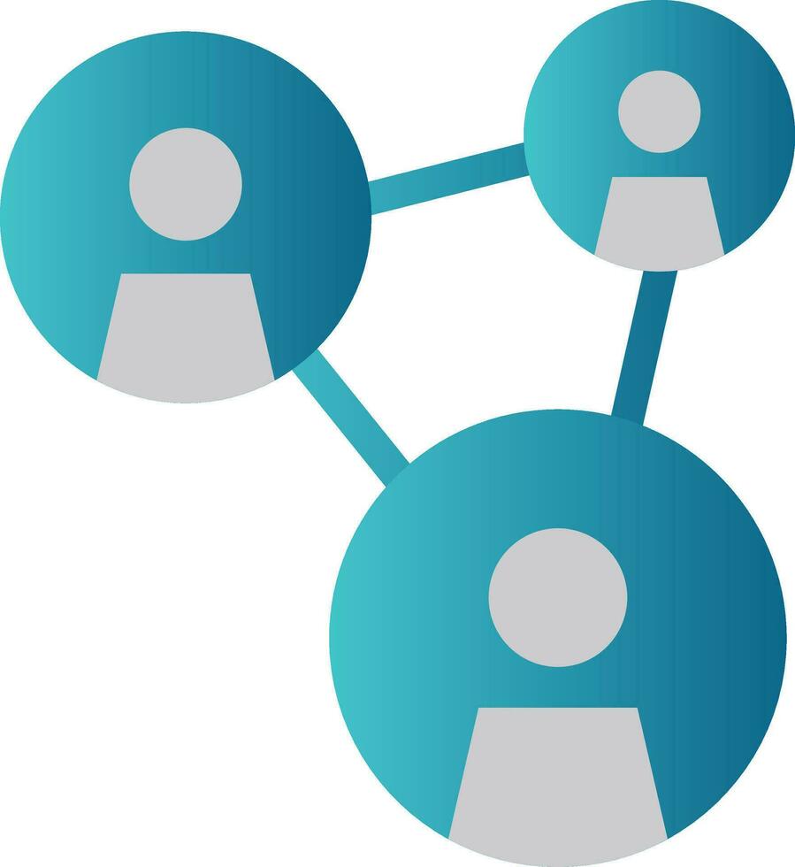 Simple blue vector illustration of a networking icon on a white background