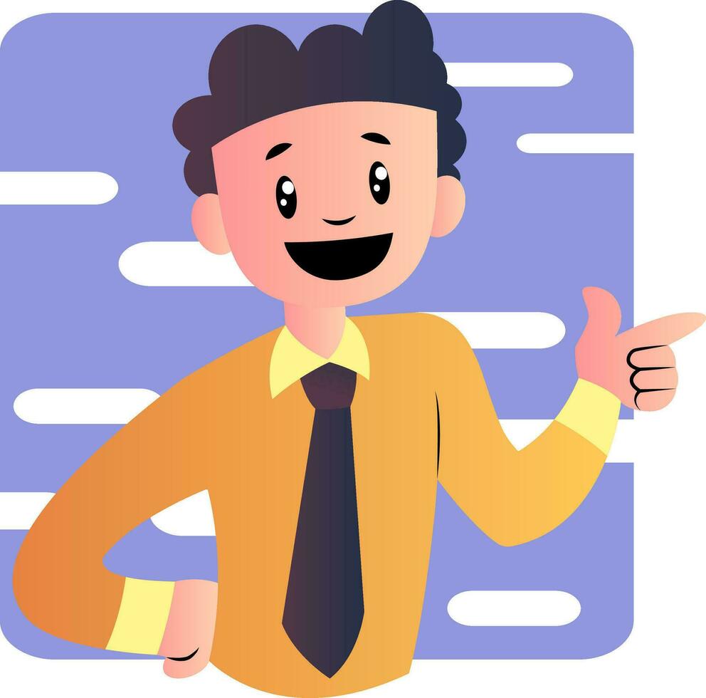 Happy cartoon boy vector illustartion on white background