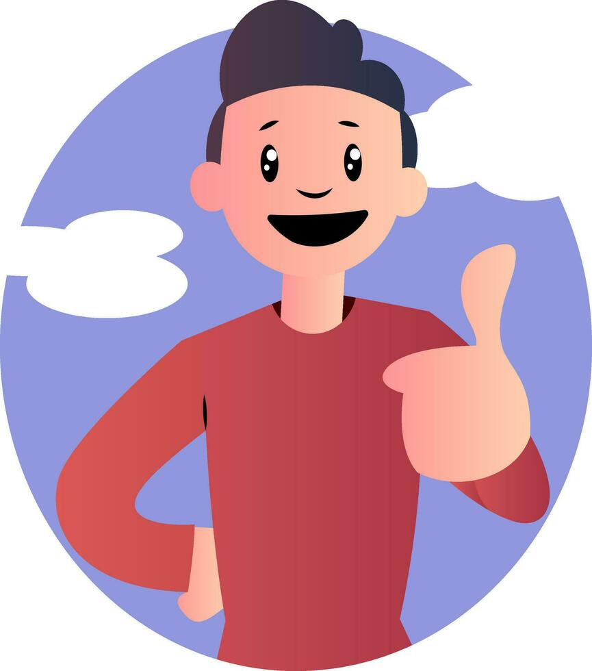 Happy cartoon boy vector illustartion on white background