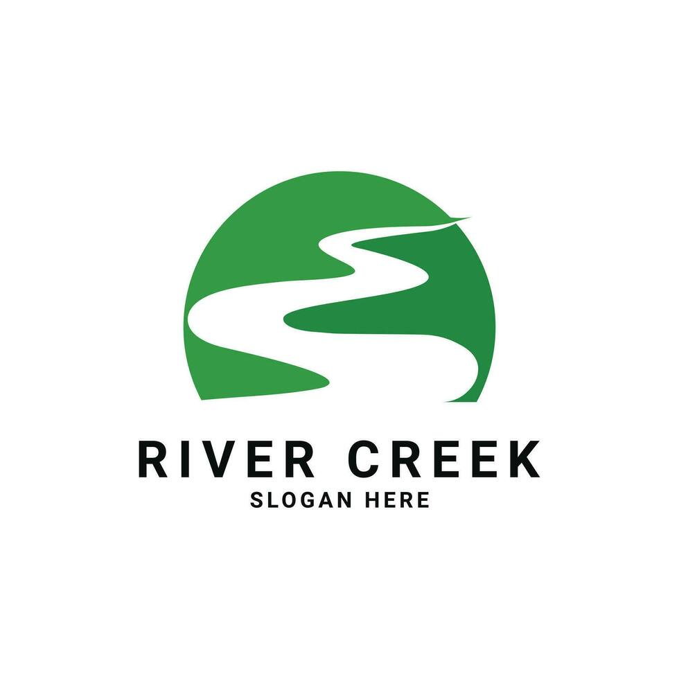 River creek vector logo design concept idea