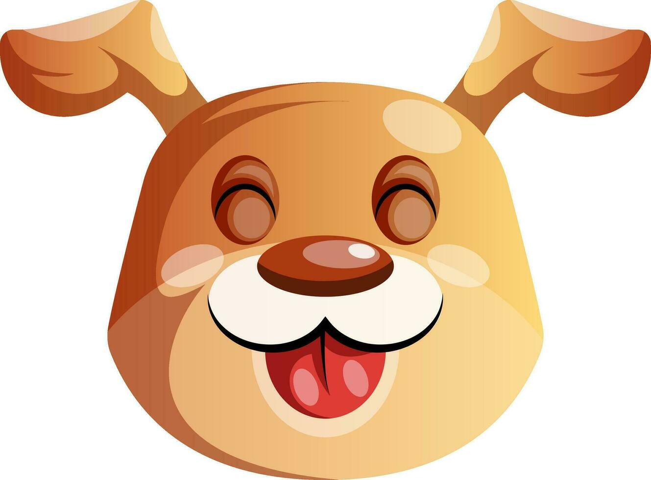 Happy cartoon puppy vector illustartion on white backgorund