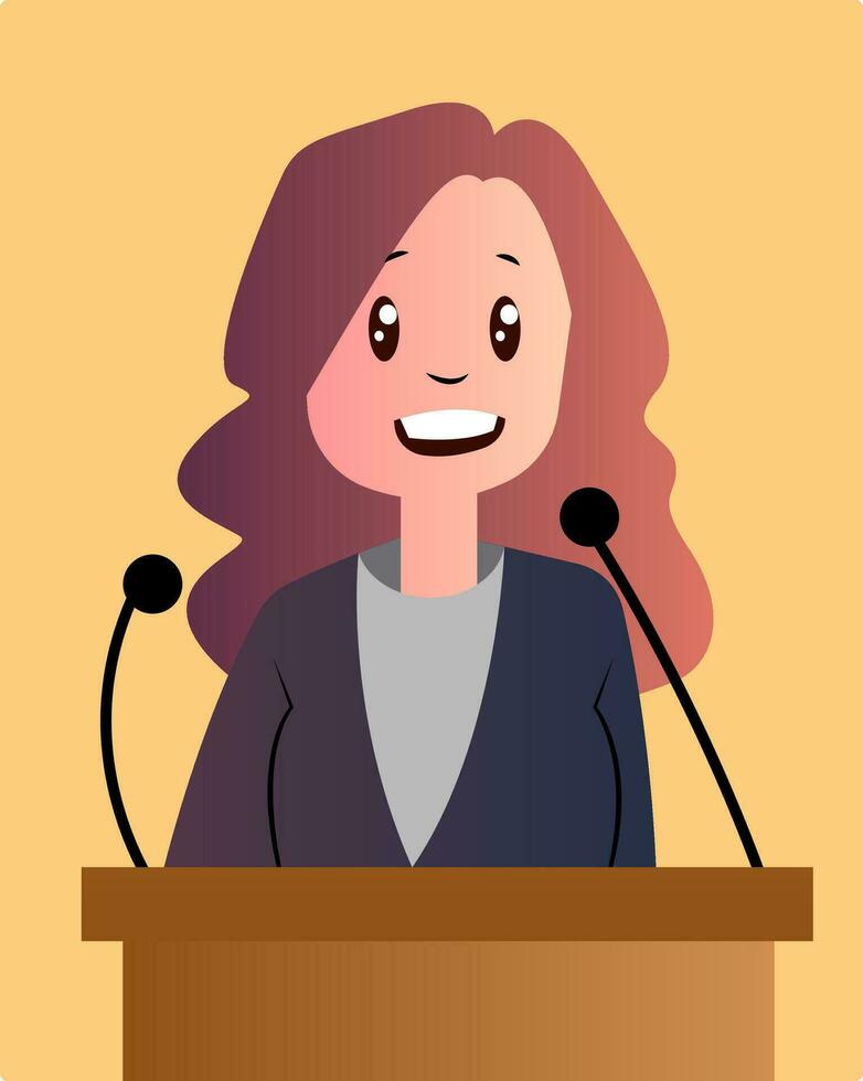 Successful businesswoman vector illustartion on white background