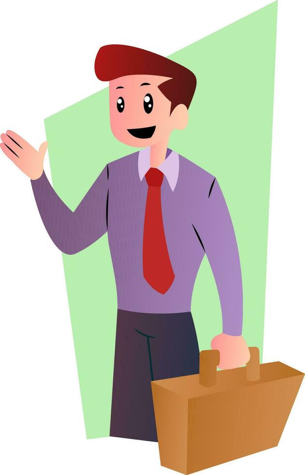 Cartoon happy businessman vector illustartion on white background